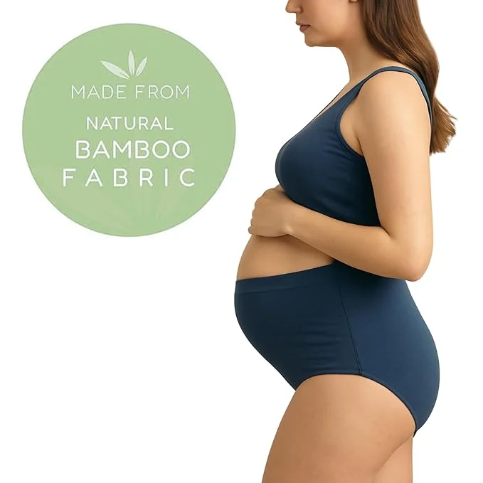 TUMMY  TUMMY Maternity Combo Set | Bamboo Cotton High Waist Pregnancy Panty, Non Padded Nursing Bra & Reusable Nursing Breast Pads | Soft, Breathable Postpartum & Breastfeeding Essentials for New Moms for Women | Best Price UAE